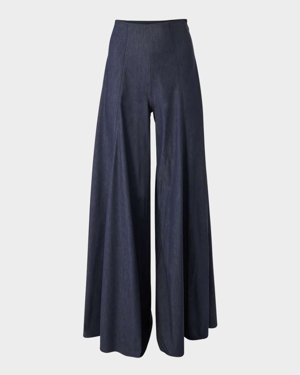 High-Rise Denim Palazzo Pants